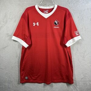 Under Armour Canada National Rugby Team Red Jersey Mens XL Loose Fit Heat Gear